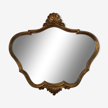 Miroir en bois doré 70X76cm