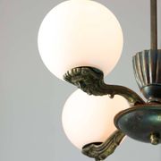 Chandelier figural en laiton Art Déco français, 1930
