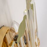 Pair of crystal glass wall sconces in the Venini style, Italy, 1970s.