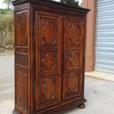 Louis XIII wardrobe in solid walnut
