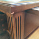 Napoleon Empire style wood and green leather desk 4 drawers 2 sliding shelves