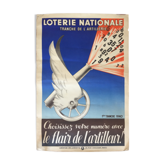 Affiche originale "Loterie Nationale" 40x60cm 1940