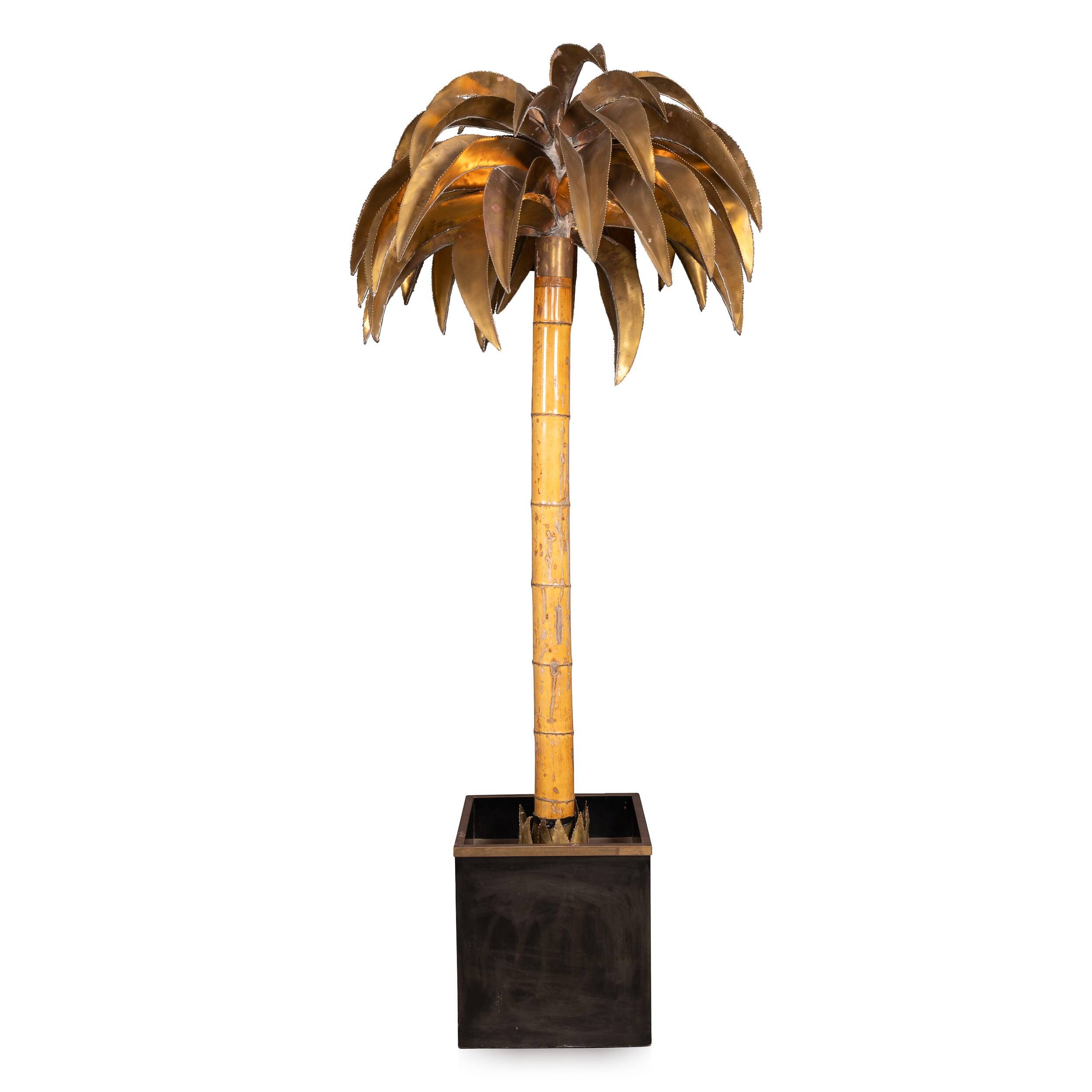 20thC French Palm Tree Floor Lamp, Christian Techoueyres For Maison Jansen