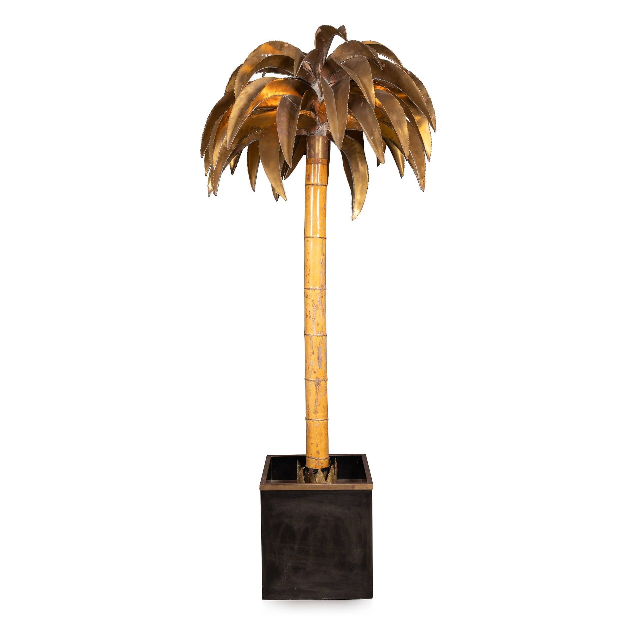 20thC French Palm Tree Floor Lamp, Christian Techoueyres For Maison Jansen