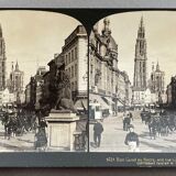 Old photography stereo, stereograph, luxury albumine 1903 Antwerp Belgium