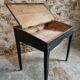 Bureau d'école français ancien, bureau d'écriture noir, bureau à abattant, vers 1900