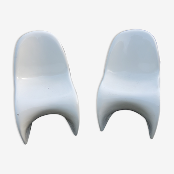 Pair of chairs S Verner Panton fiberglass 1967 series 1