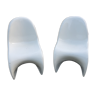 Paire de chaises S Verner Panton fibre de verre 1967 série 1