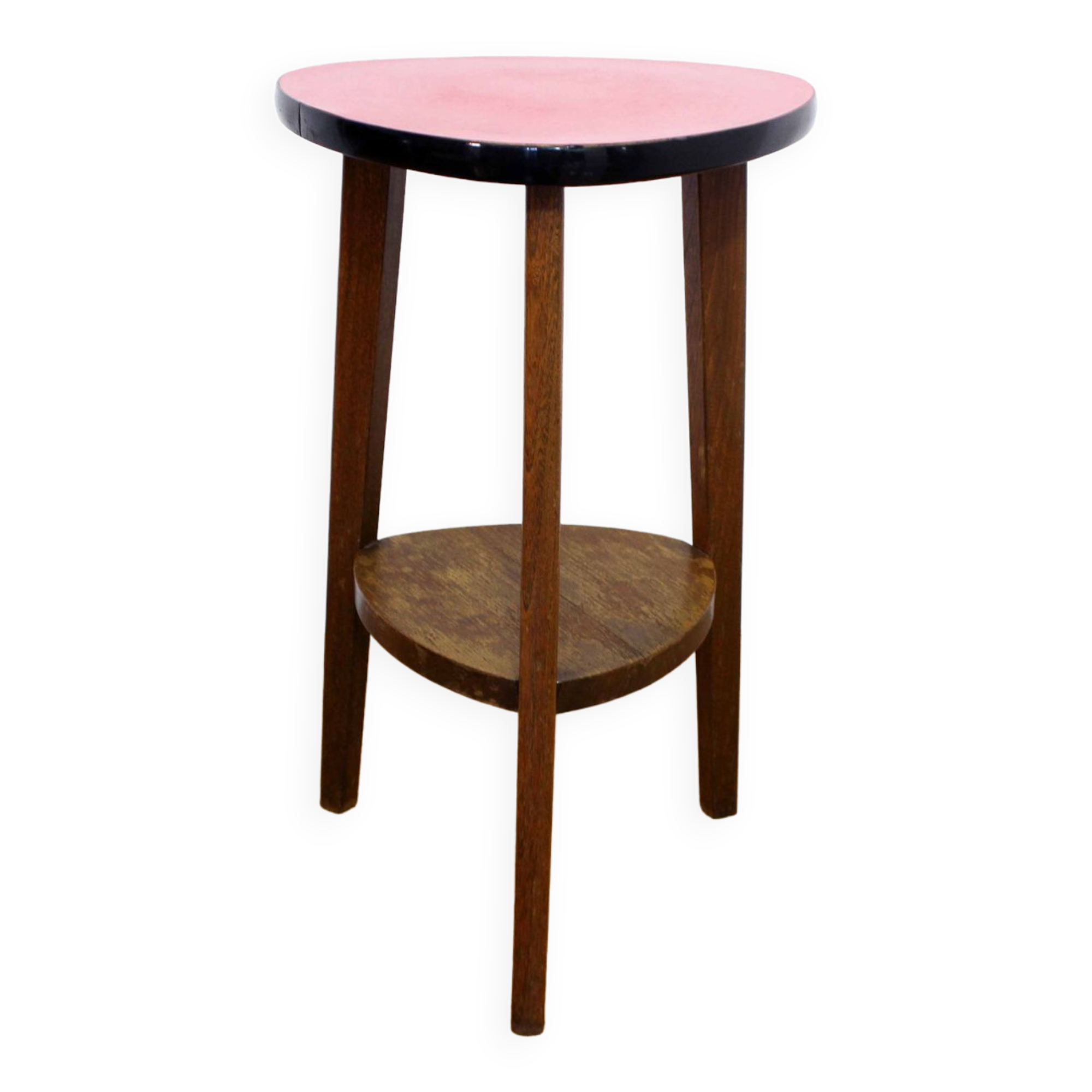 Pedestal table in formica and solid wood