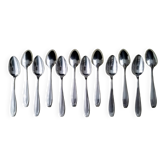 Set of 12 silver-plated metal teaspoons 18G