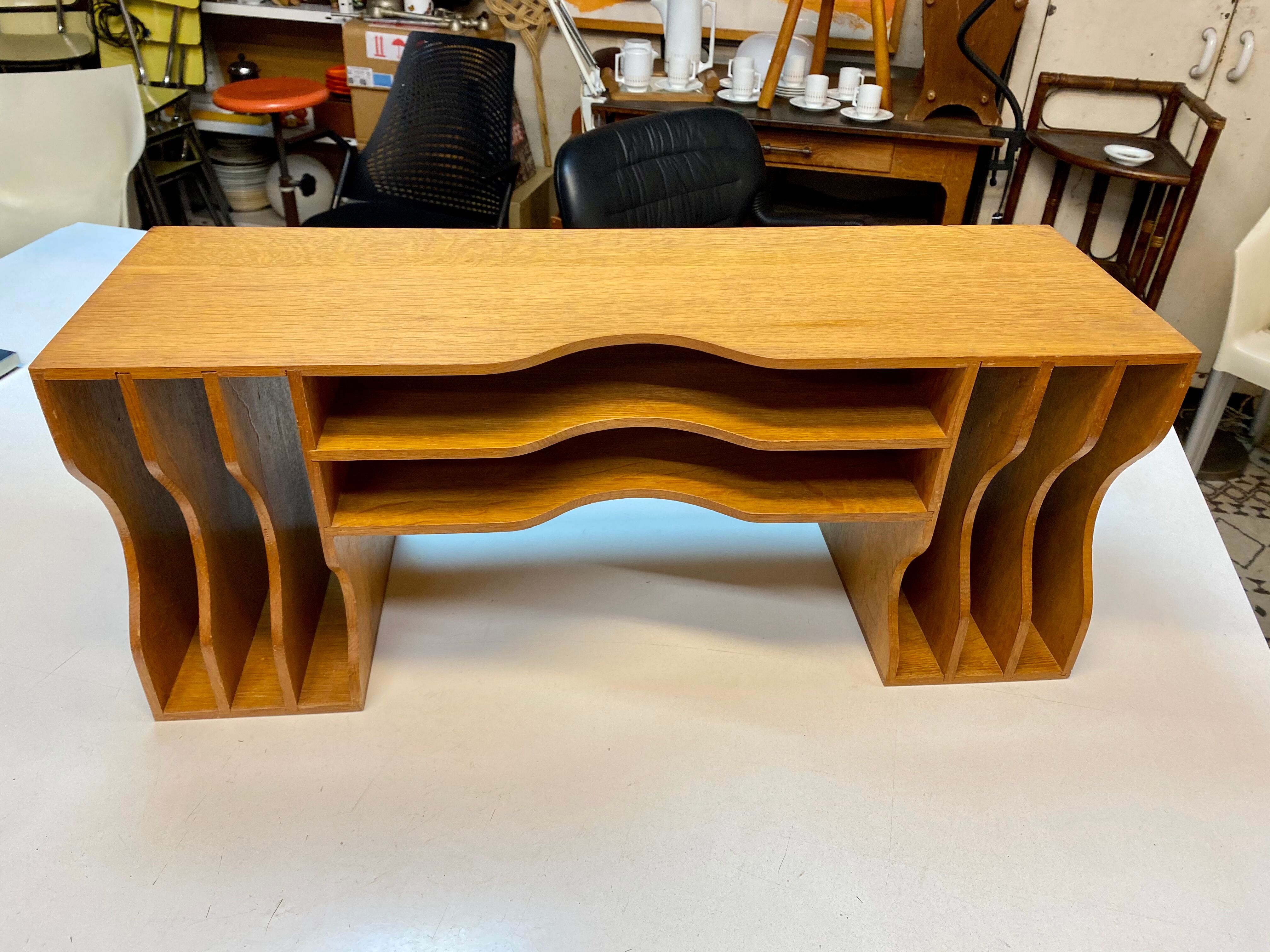 Large range office mail solid oak design workshop France vintage 60s