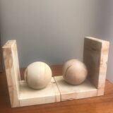 Pair of marble ball bookends