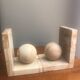 Pair of marble ball bookends