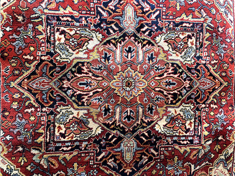 Wool rug, Persian carpet reproduction, Heriz