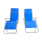 Paire de transat pliant vintage