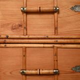 Scandinavian Colonial-Style Chest of Drawers in Pine and Bamboo