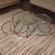 Round coffee table in glass and chrome 4 removable trays
