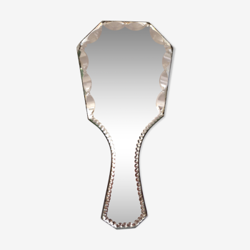 Bevelled hand mirror 13x27cm