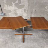 Scandinavian vintage telescopic extendable teak table 1970
