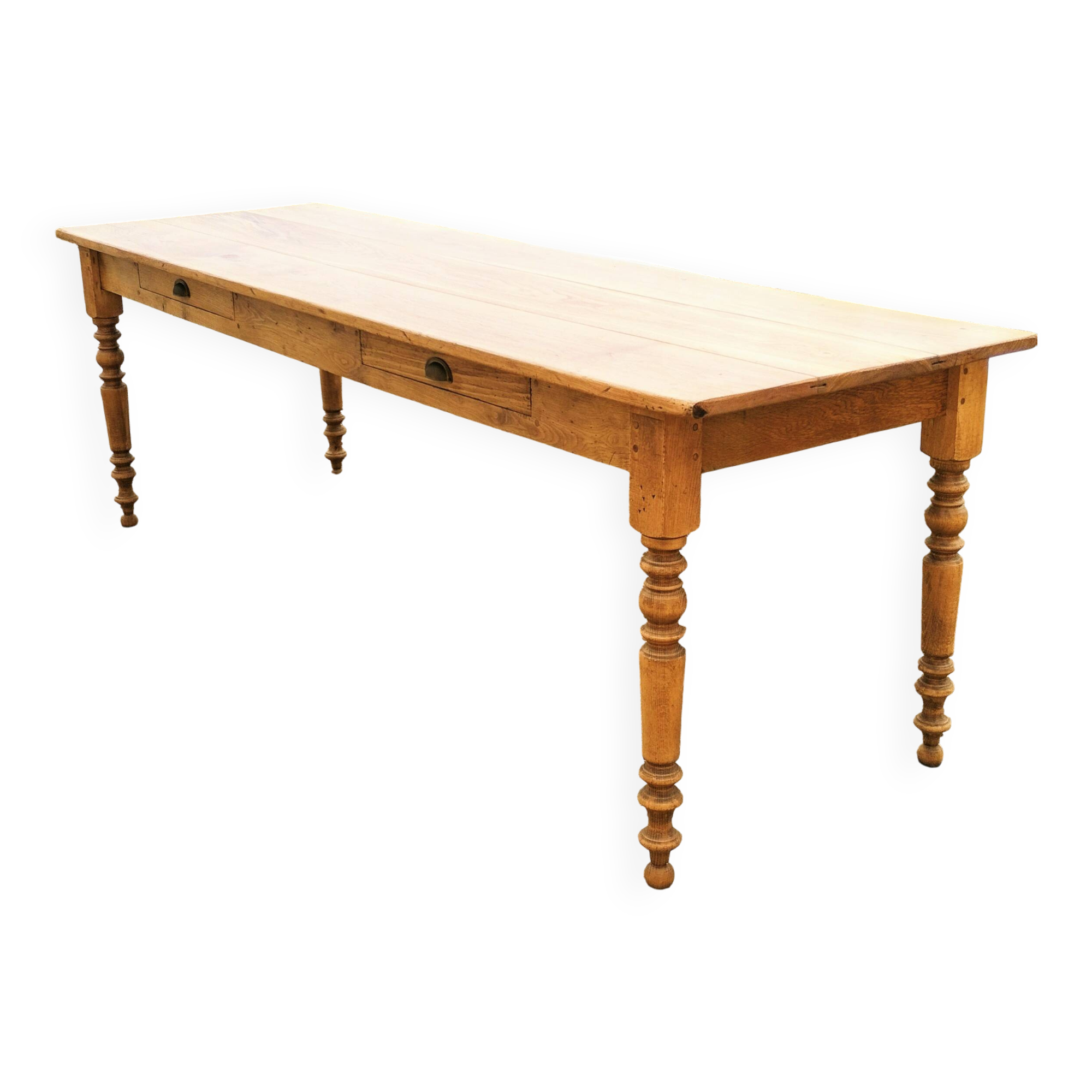 Elegant and refined 230 X 73 solid oak farmhouse table.