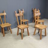 Ensemble de salle à manger brutaliste, années 1960