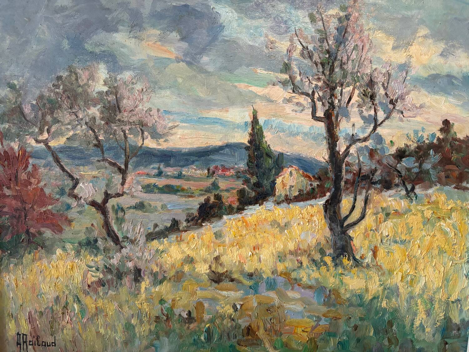 Mediterranean landscape signed