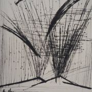Bernard Buffet : Le volcan du Vésuve - Gravure originale