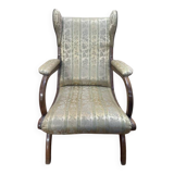 Fauteuil anglais en acajou à oreilles