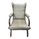 Fauteuil anglais en acajou à oreilles