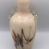 Vase type amphora in blown glass and artistic inclusion 20.5 cm