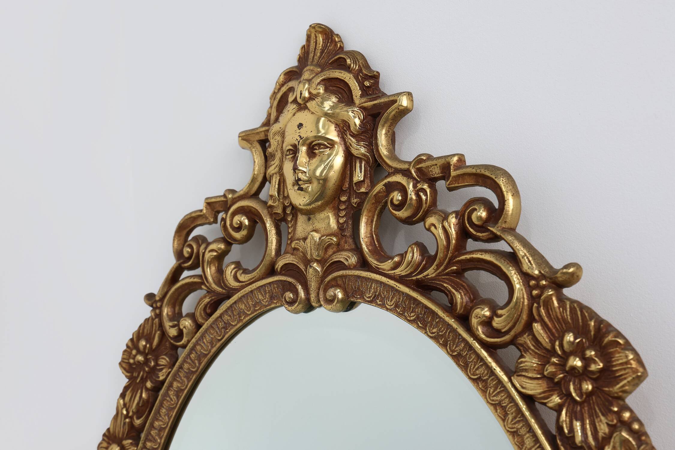 20th Century Baroque Louis XV-Style Metal Mirror, France