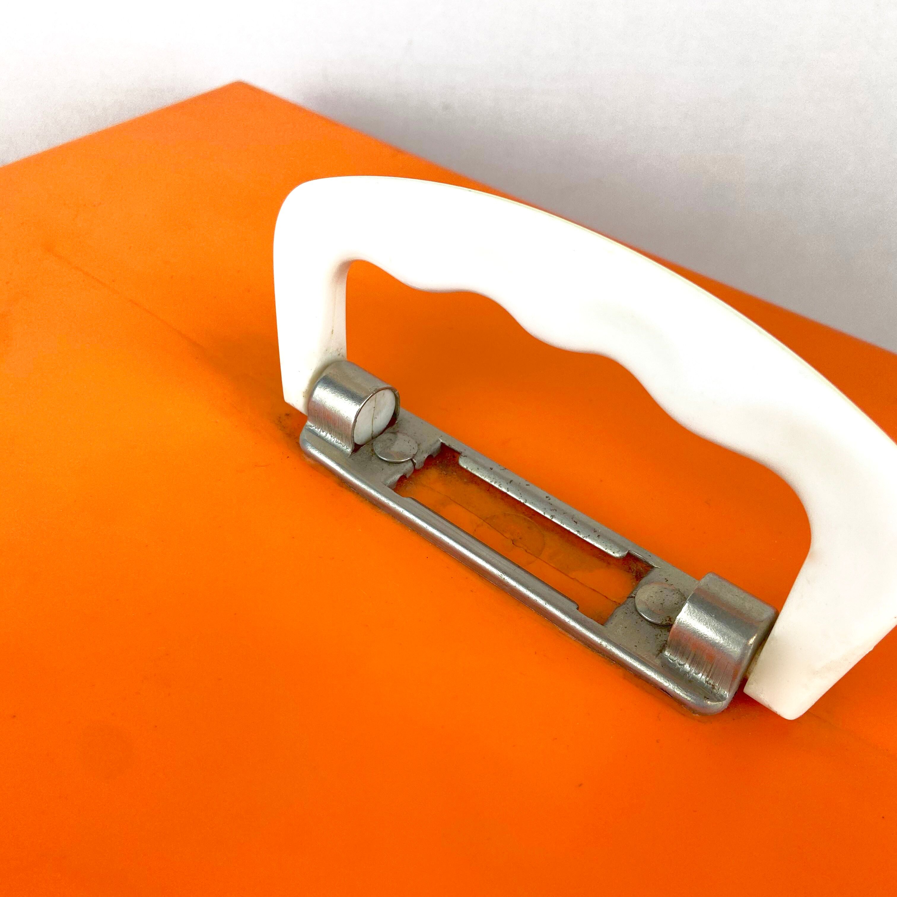 1970 - Orange binder suitcase with hanging folder archive