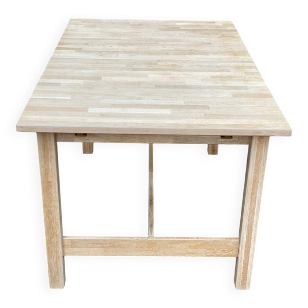 Table à manger scandinave rénovée en chêne 145-200cm