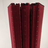 Red velvet screen with black skai