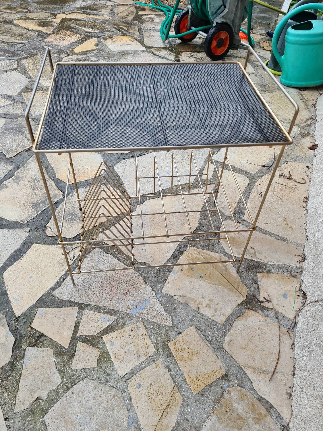 Vintage vinyl side table