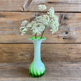 Green blown glass vase