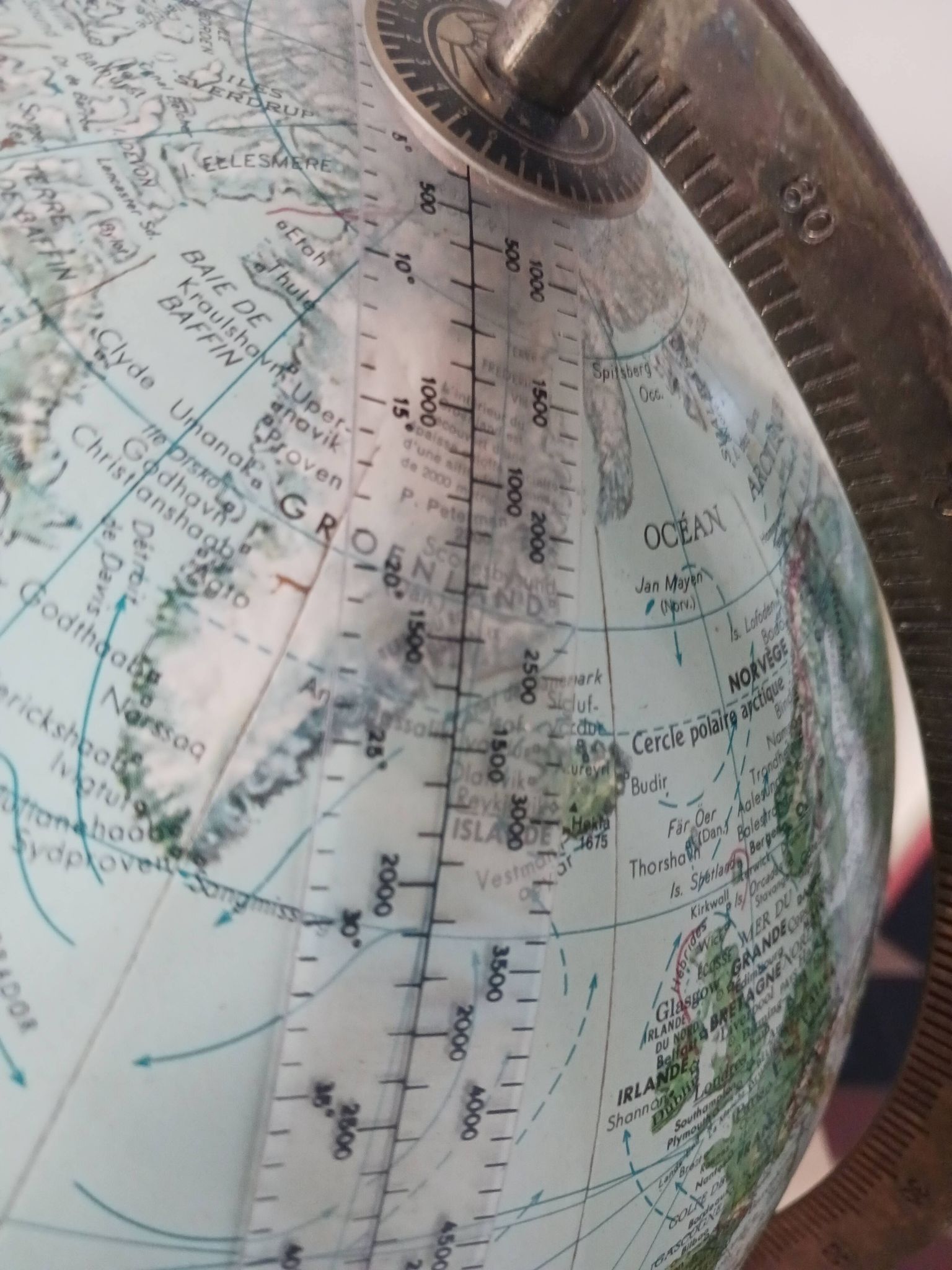 Globe terrestre, années 60/70 .