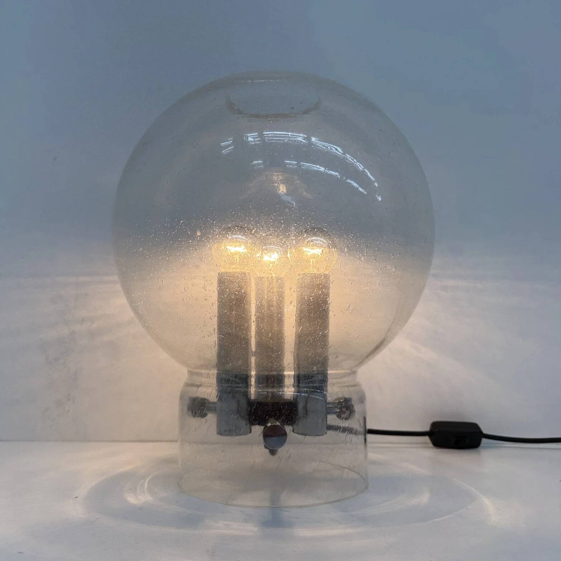 Limburg Glashütte glass table lamp, 1970s