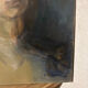 Old oil painting on wood: portrait