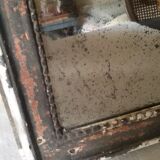 Beaded eighteenth weathered wooden mirror