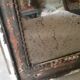 Beaded eighteenth weathered wooden mirror