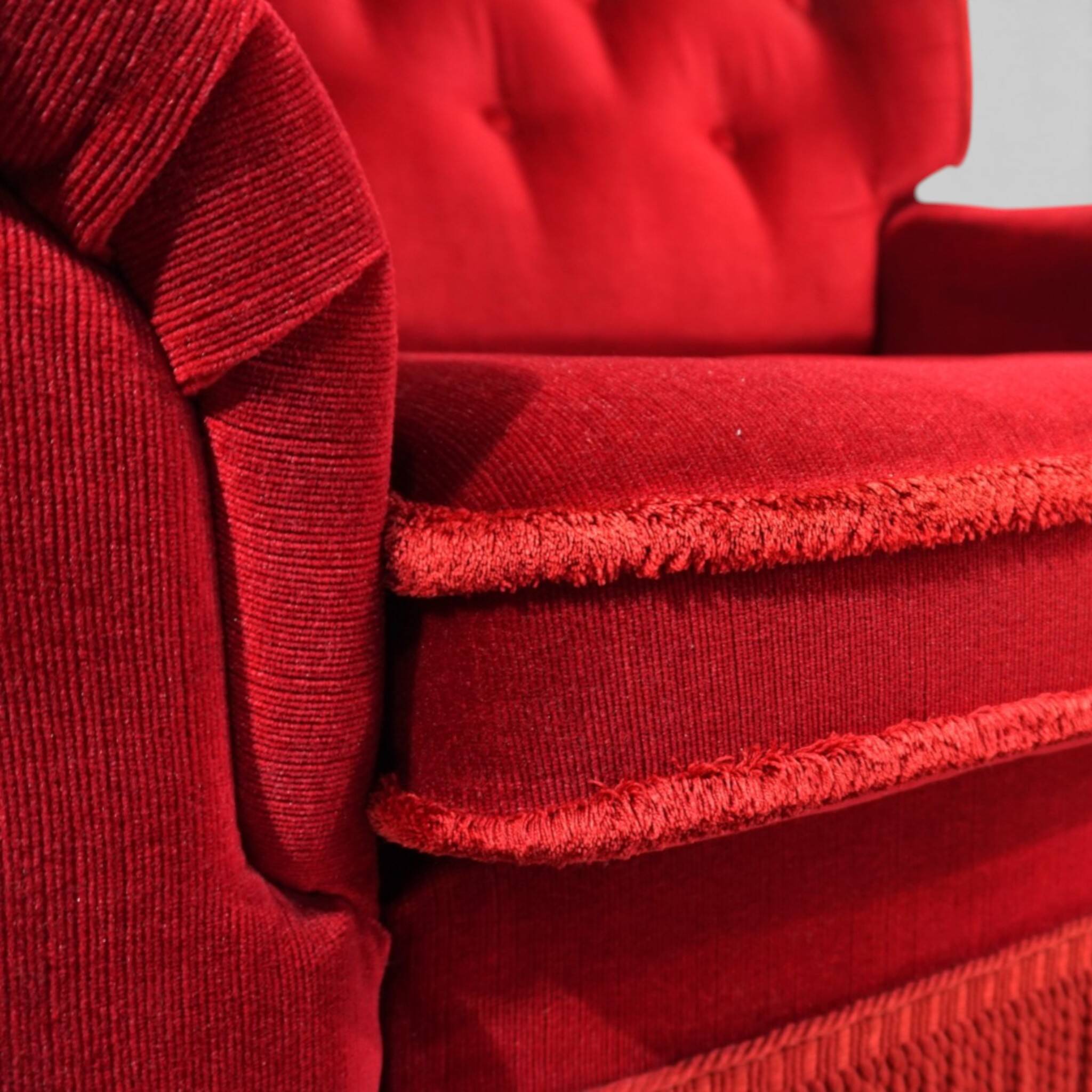 Hollywood Regency red lounge chair in Art Deco style, 1940