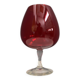 Empoli red large glass shape vase 1960s