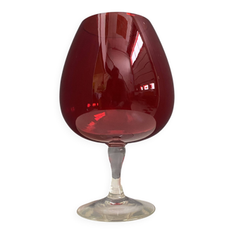 Empoli red large glass shape vase 1960s