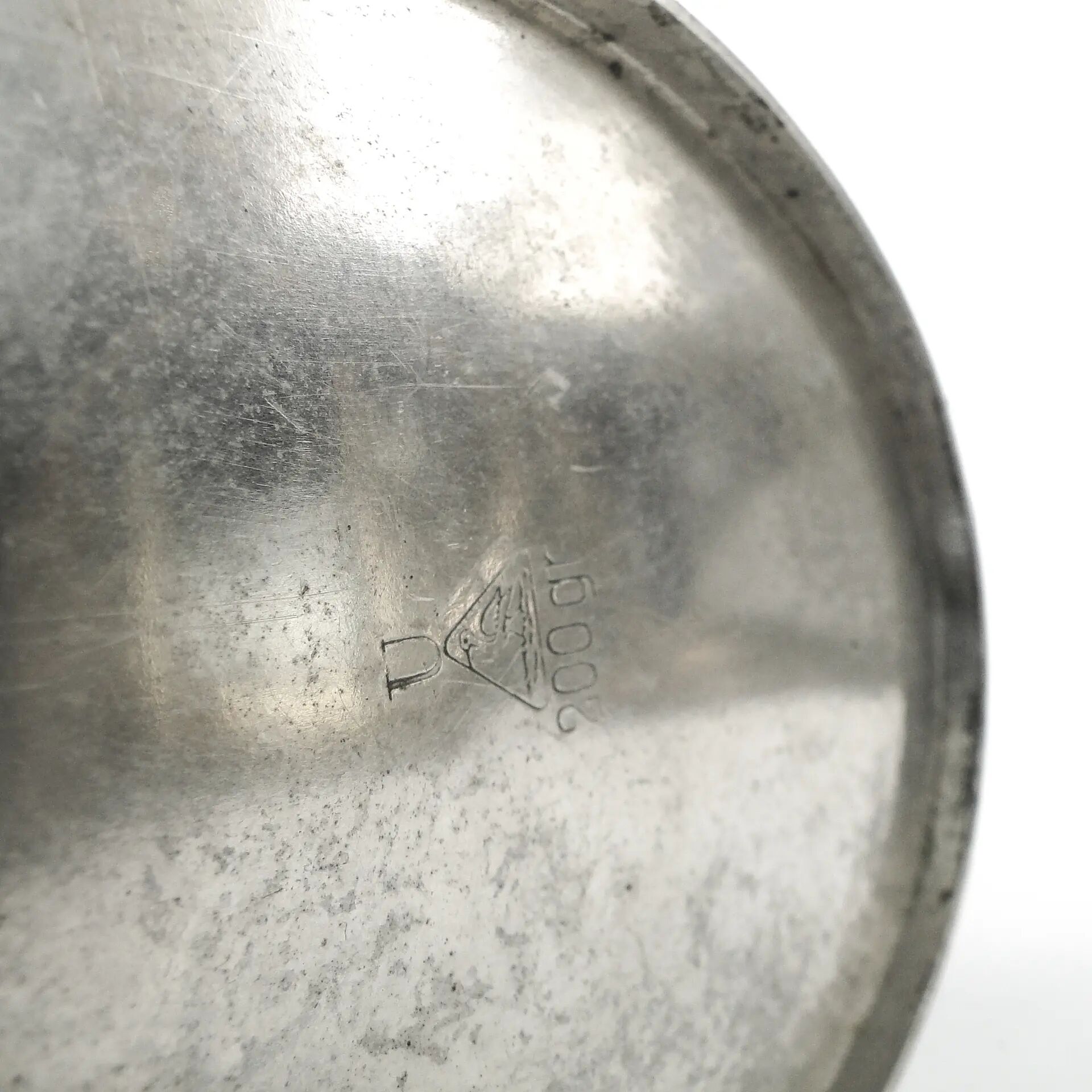 Sugar bowl, Art Nouveau, nickel-plated brass, design by I. Taschner, Germany, early 20th century