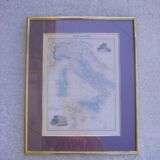 Engraving of the map of ancient Italy