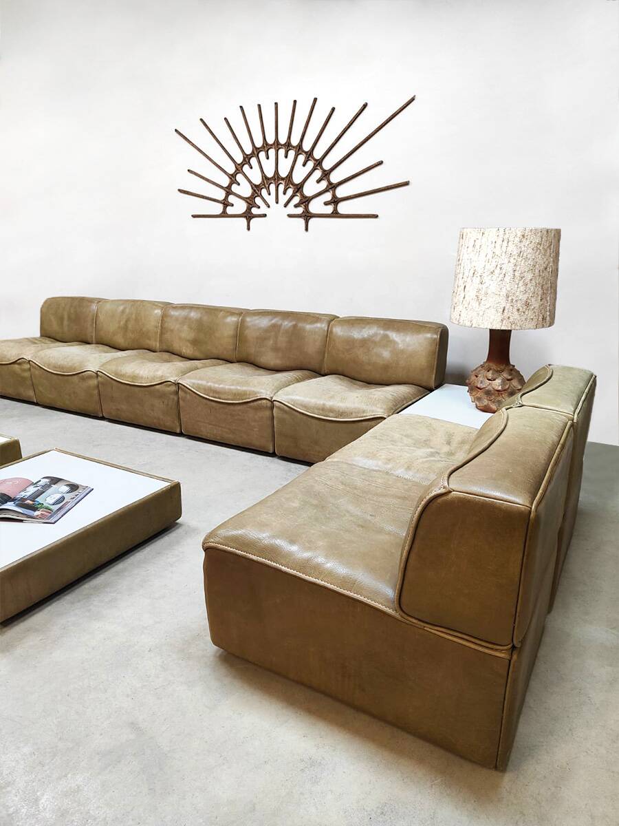 Vintage design leather modular sofa De Sede DS-15