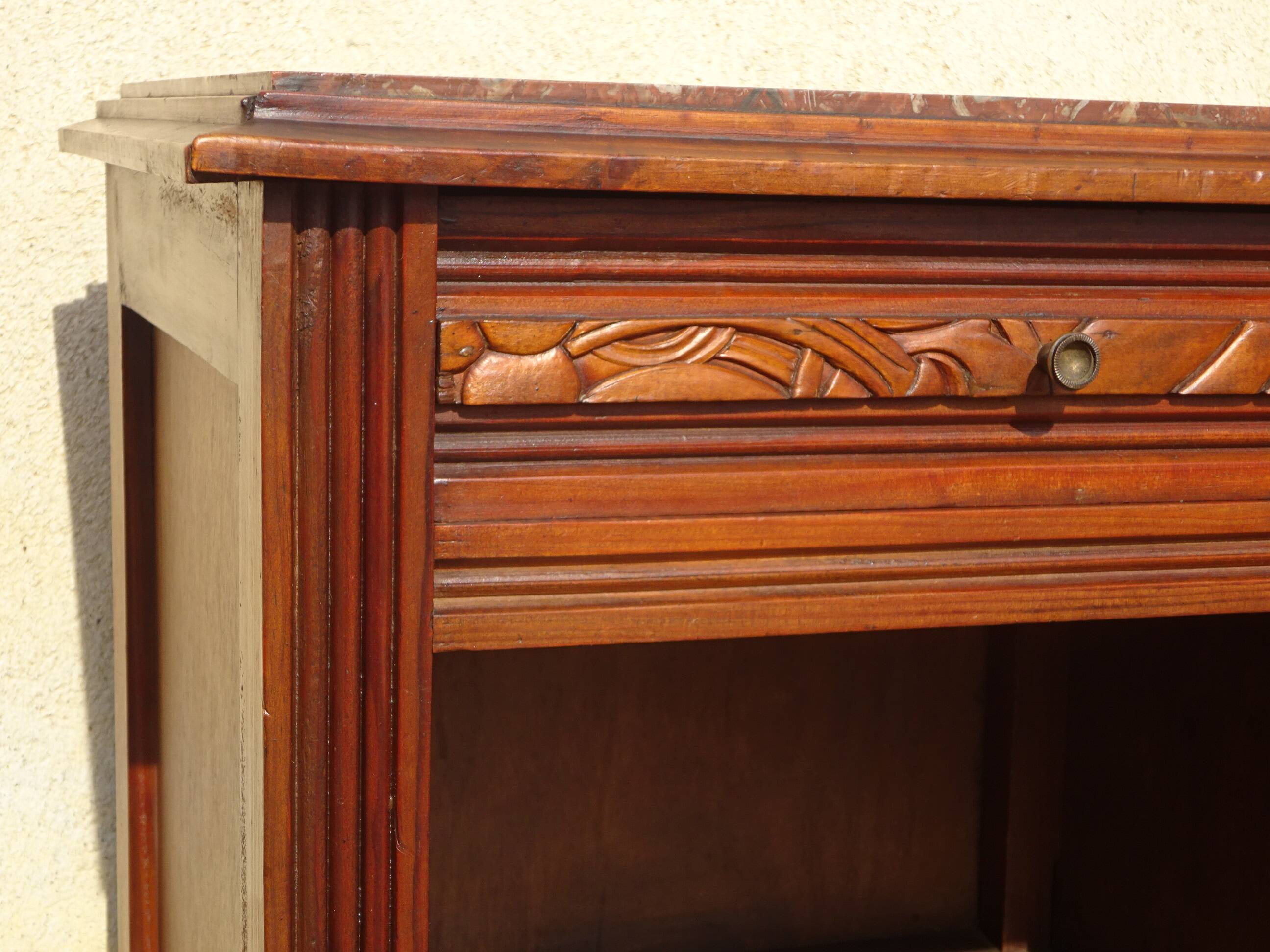 Art Deco period bedside table with marble top