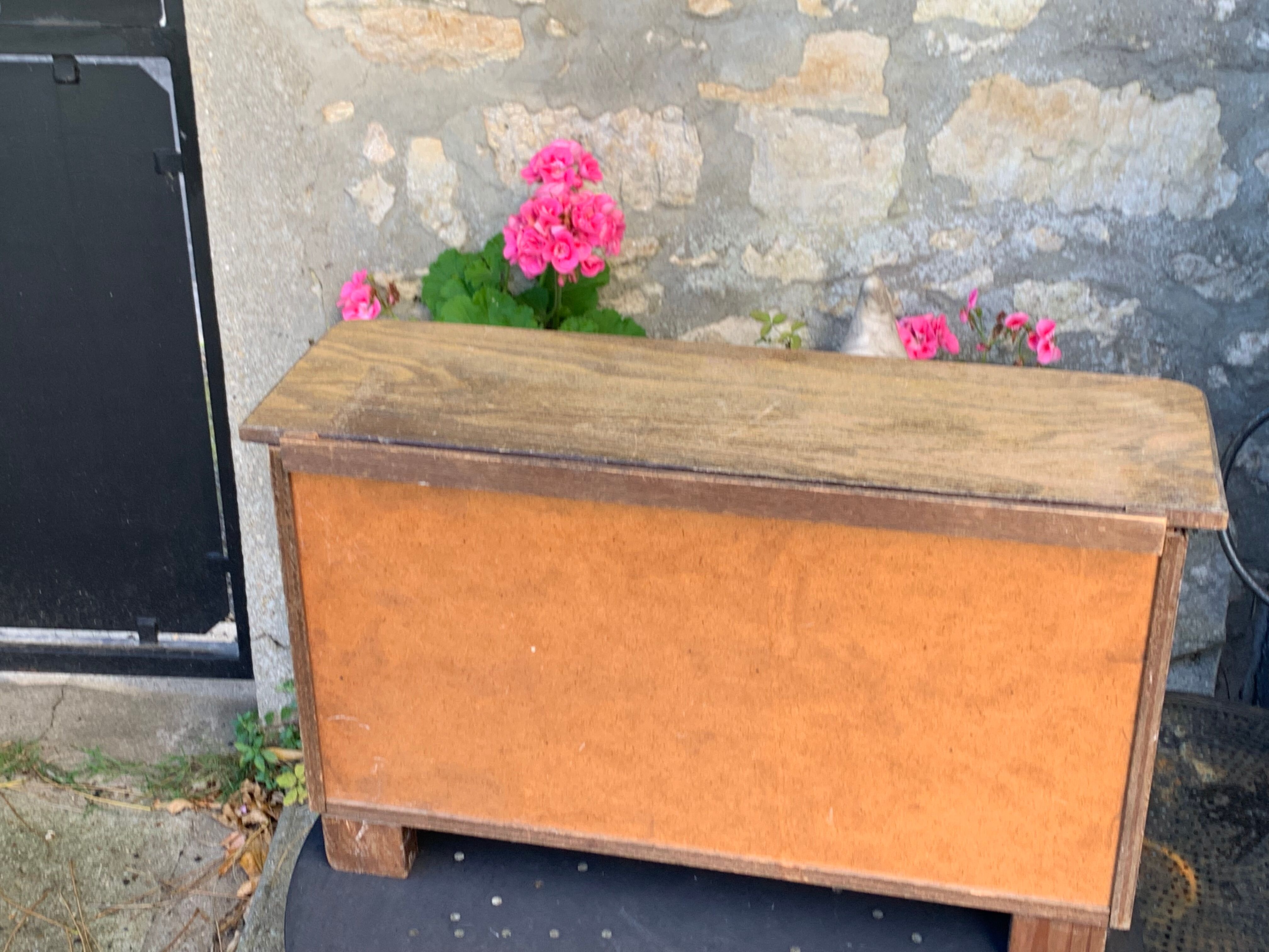 Wooden sideboard without doors for vintage dolls