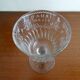 Old foot glass XIXth blown glass engraved flowers